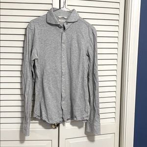 Suit Supply button-front polo grey